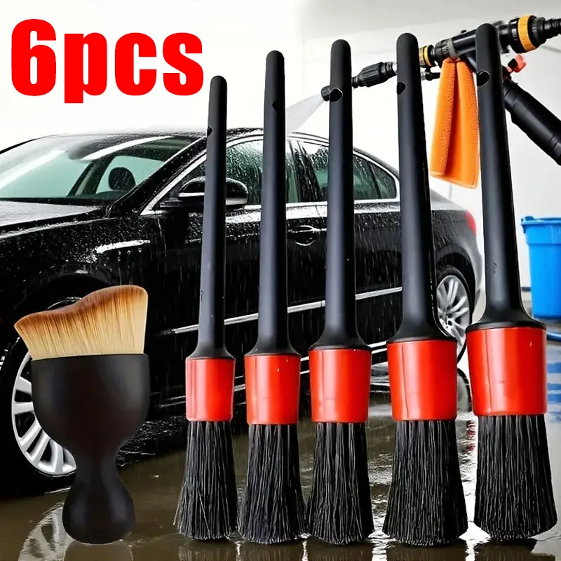 

6 шт., набор кистей для детализации, автомобильные щетки, щетка для детализации автомобиля, щетка для чистки автомобиля, щетка для детализации приборной панели, воздуховыпускное отверстие, колесные щетки