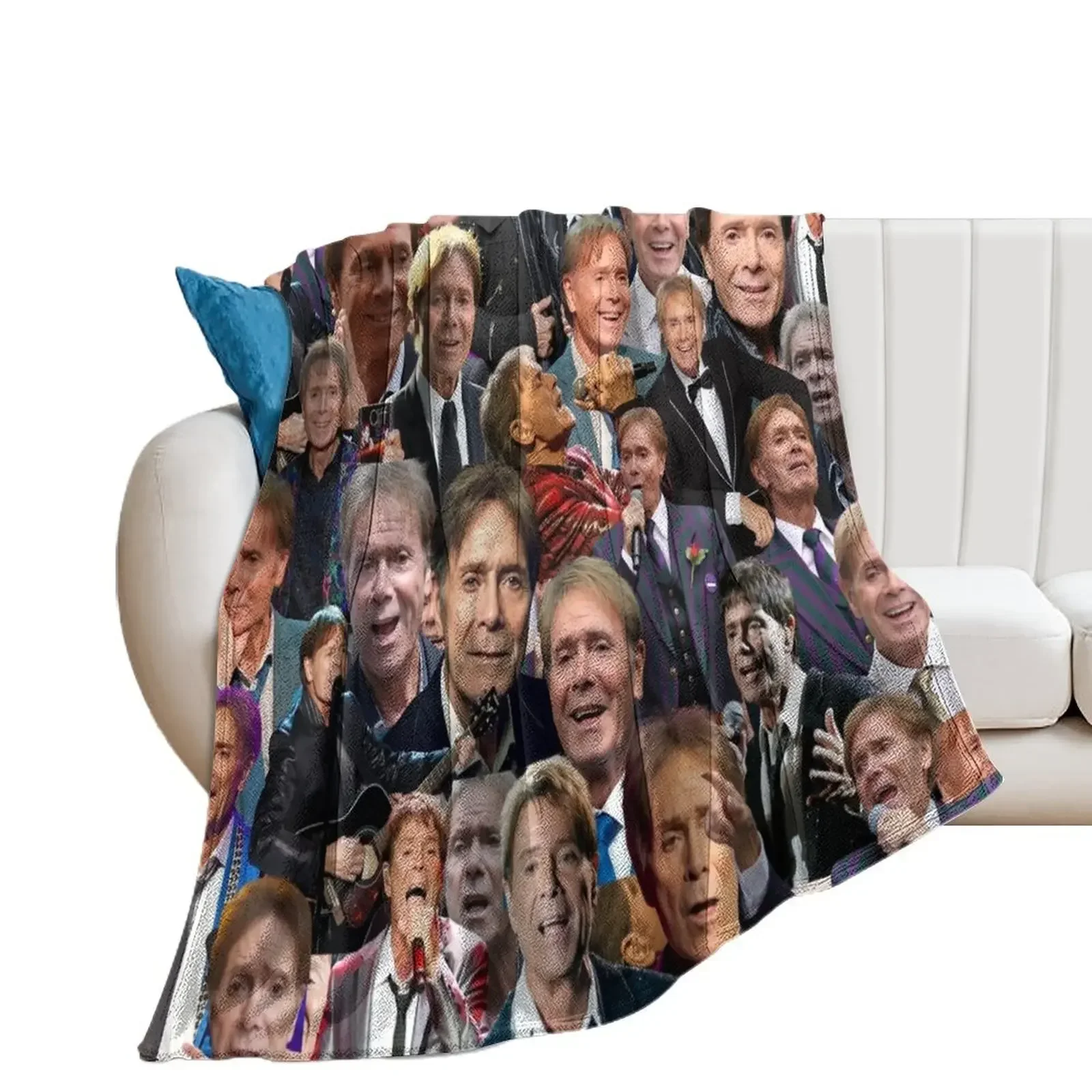 

Cliff Richard Abstract Collage Throw Blanket Large Multi-Purpose decorative Blankets