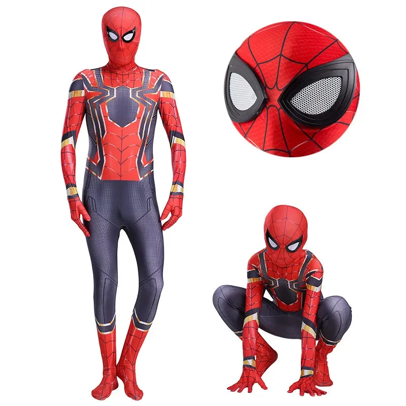 スパイダーヒーローコスチューム,3〜12歳の子供向け,ウェブシューター,手袋,マスク,ハロウィーン,クリスマス,新年,おもちゃ,スーツ