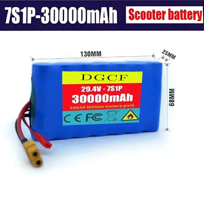 

24V 7S1P 29V 30000mAh 7S1P lithium ion battery pack is suitable for scooter toy bicycle with built-in BMS and charger sales