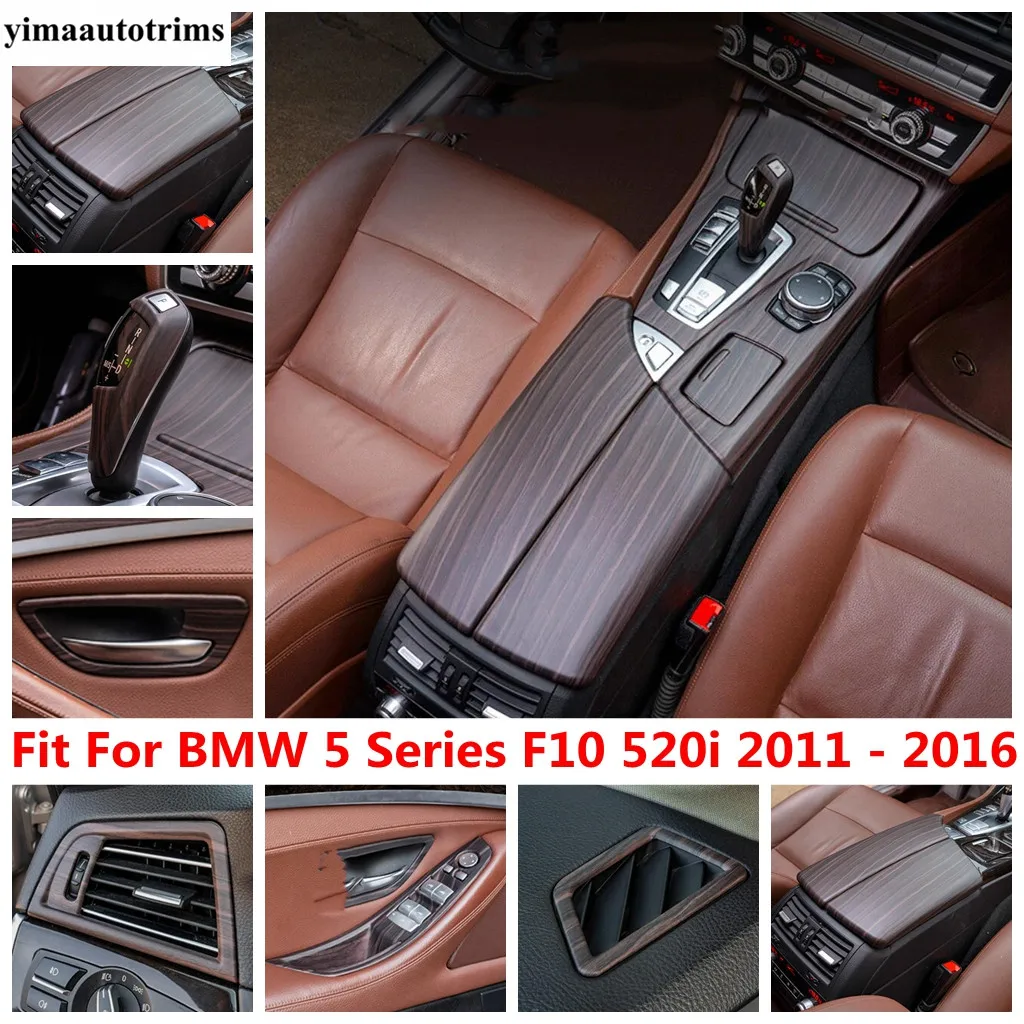 

Dashboard AC Air Handle Bowl Window Lift Armrest Box Cover Trim Wood Grain ABS Accessories For BMW 5 Series F10 520i 2011 - 2016