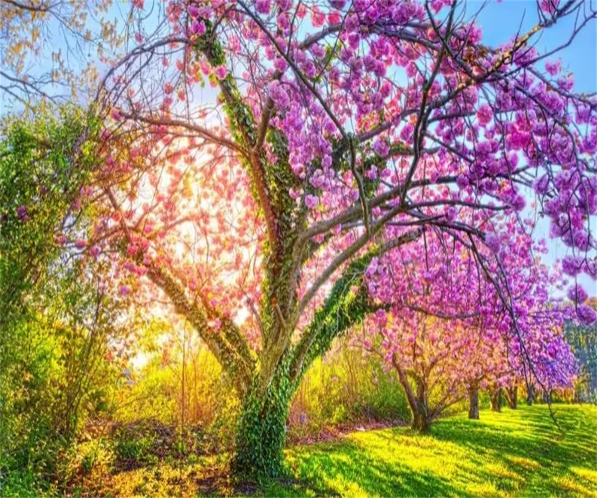 

Пользовательские 3d настенные обои ручная роспись розовая акварель сакура пятнистый олень пейзаж гостиная современное украшение фото обои