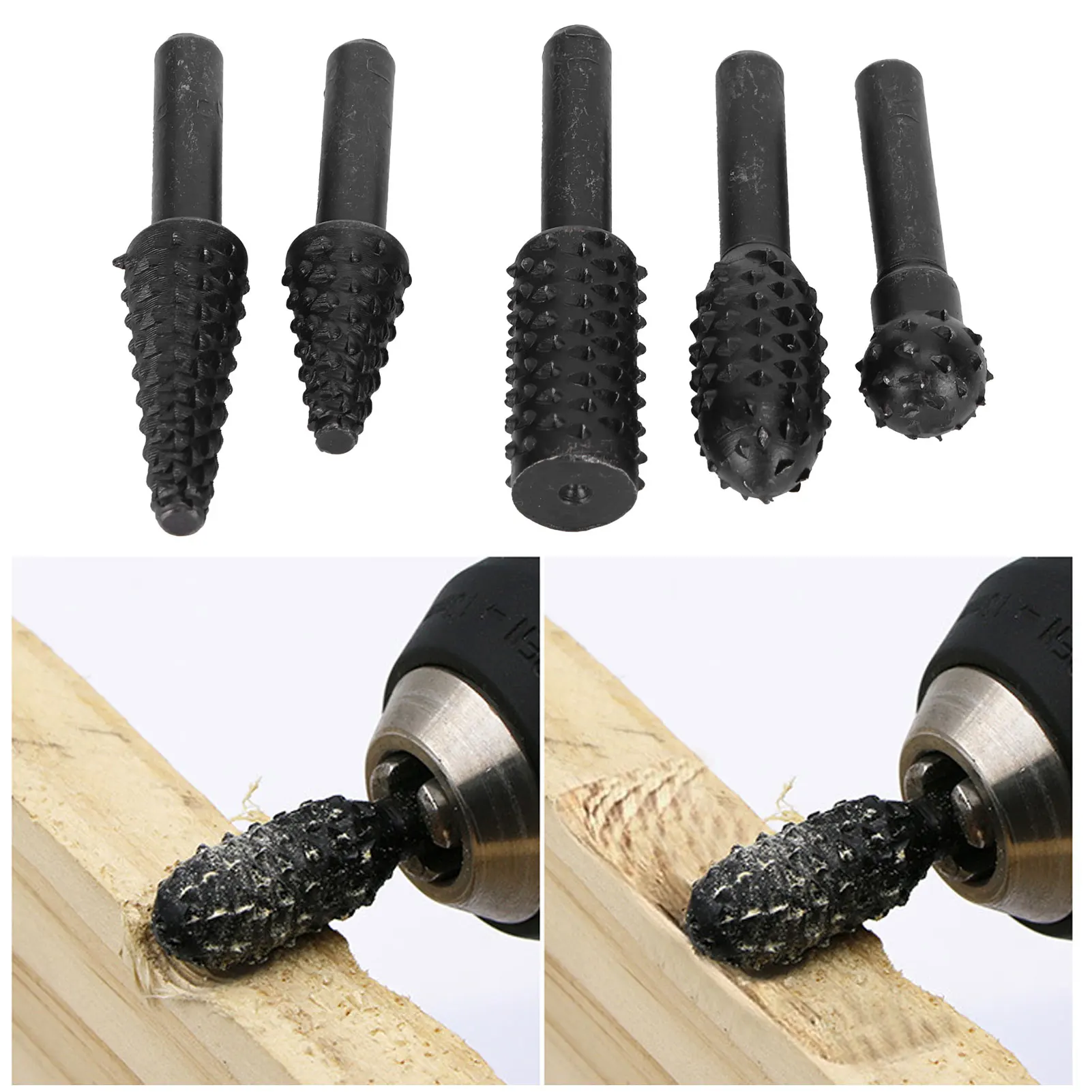 5 peças conjunto de arquivo de escultura em madeira rasp carpintaria em forma especial rotativa em relevo cabeça moagem
