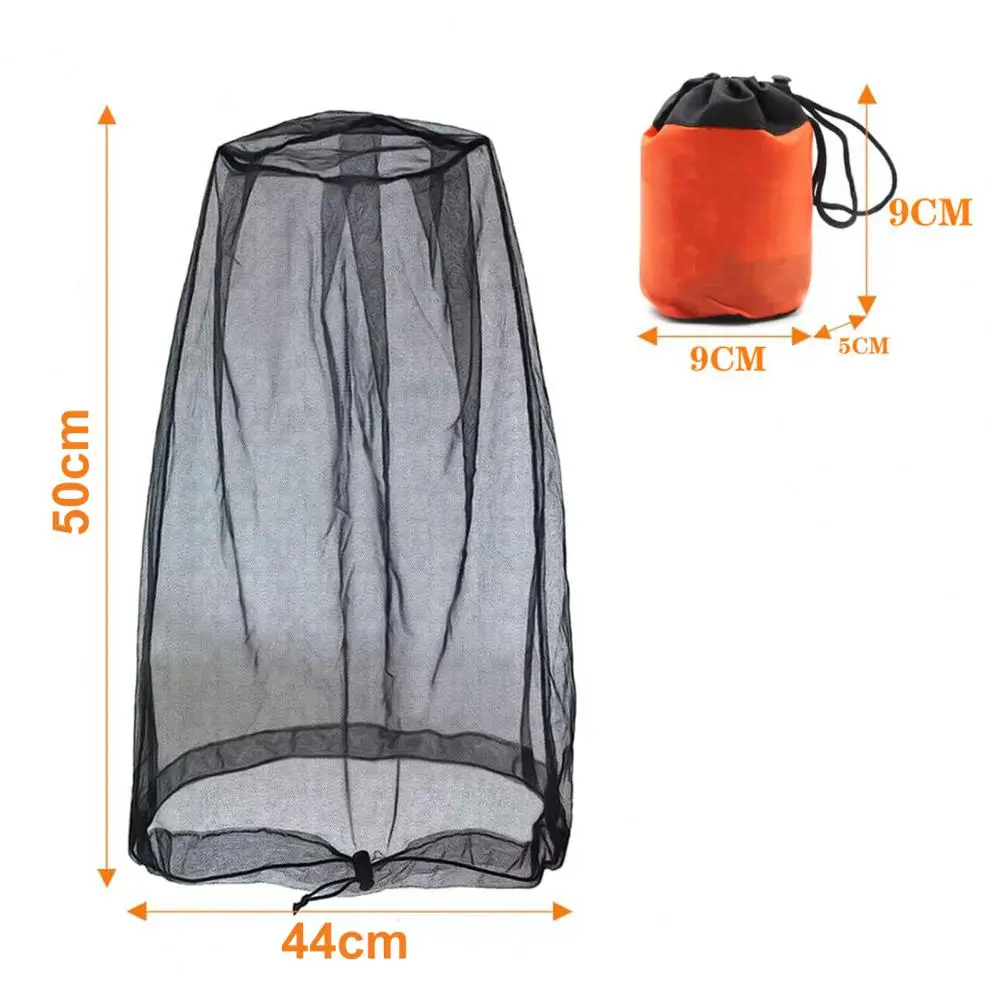 44*50cm Mosquito Head Net Fine Mesh Face Netting With Drawstring For Hats Face Shield For Protection From Midges Insects Gnats