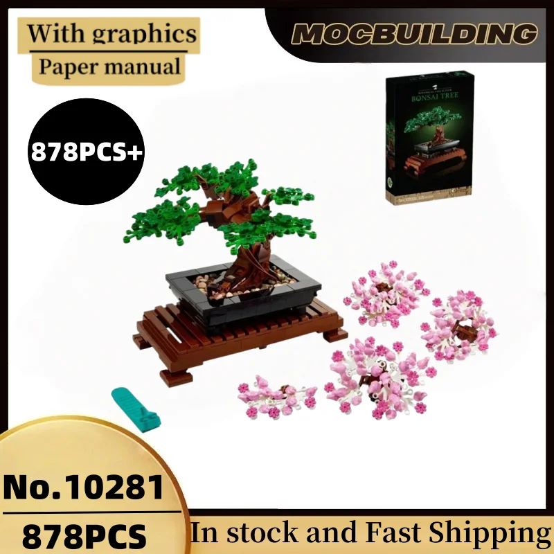 878PCS Neue Auf Lager10281 Bonsai Baum Blume Bündel Baustein Modell Anlage Bonsai Baustein Spielzeug kinder Geschenk