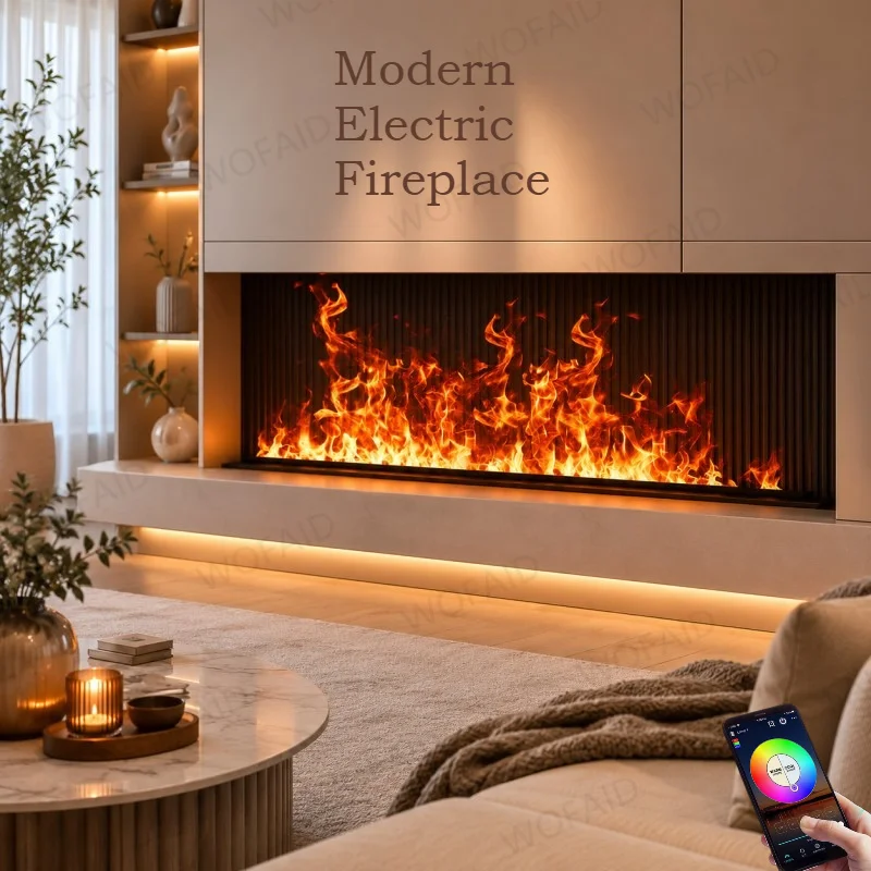Modern Electric Fireplace Water Vapor Fireplace No Smoke No Ash Realistic Flame Effect Safe Flame Chimney Home Decoration