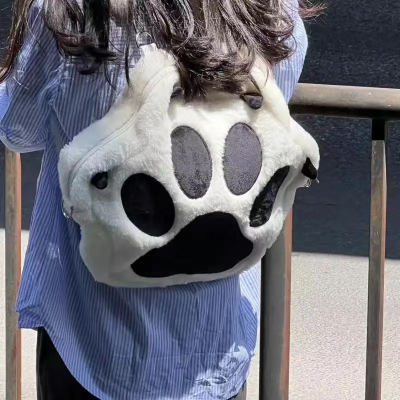 Y2k Dog Backpacks For Women Large Capacity Cute Fluffy School Bag Design Kawaii Paw Children Travel Bag Harajuku Japanese Style