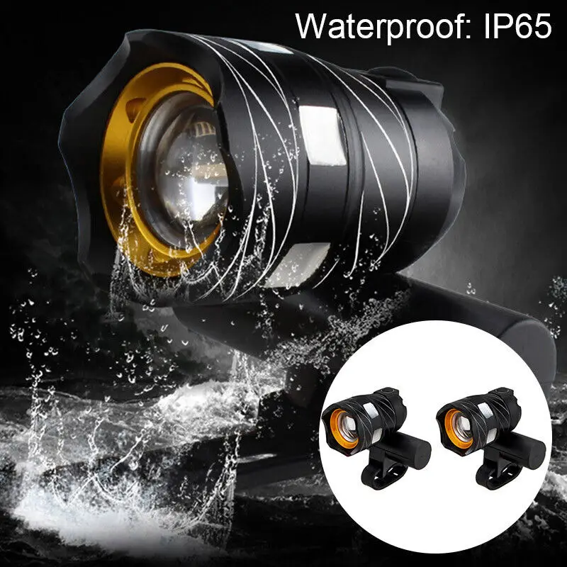 Waterproof USB  Rechargeable Front Bicycle Lamp Zoomable Led Bike Light MTB Cycling Headlight 3 Modes Night Safety Torch