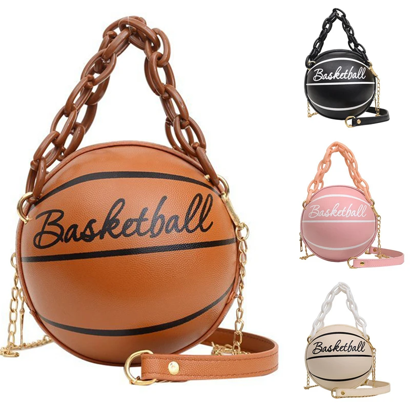 Women Ball Handbag Round Basketball Shape Small Handbags Casual PU Leather Female Crossbody Bags Crossbody Girls Coin Purse