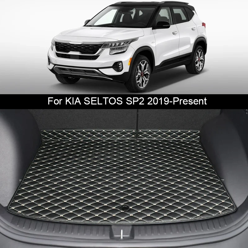 

1pc Leather Car Custom Trunk Mats Waterproof Anti-Dirty Tray Cargo Liner Auto Accessories For KIA Seltos SP2 2019-2025