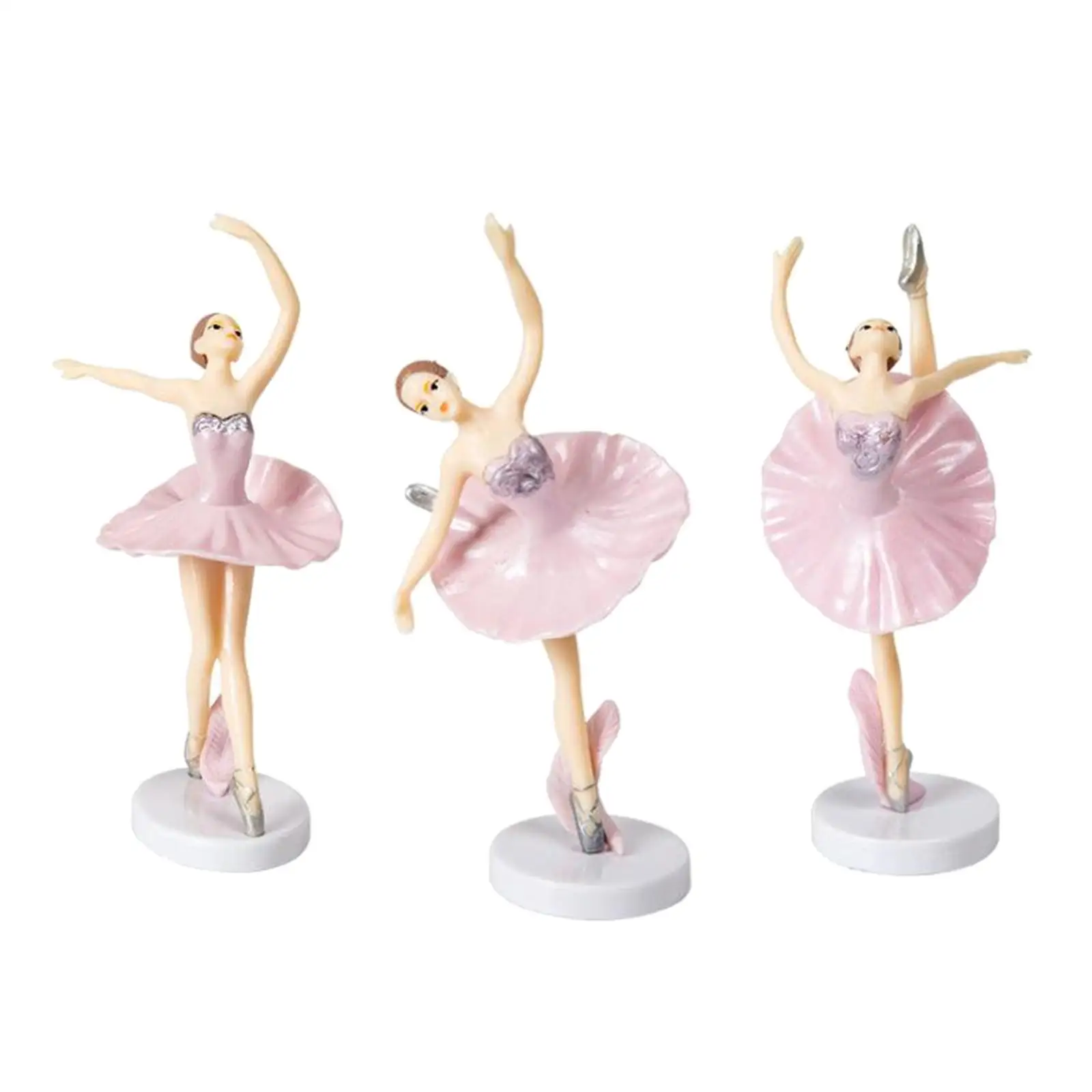 3x Ballerina Cake Topper Cupcake Toppers Cake Picks decorazione creativa per torte movimenti di danza giocattoli decorazioni per feste di compleanno