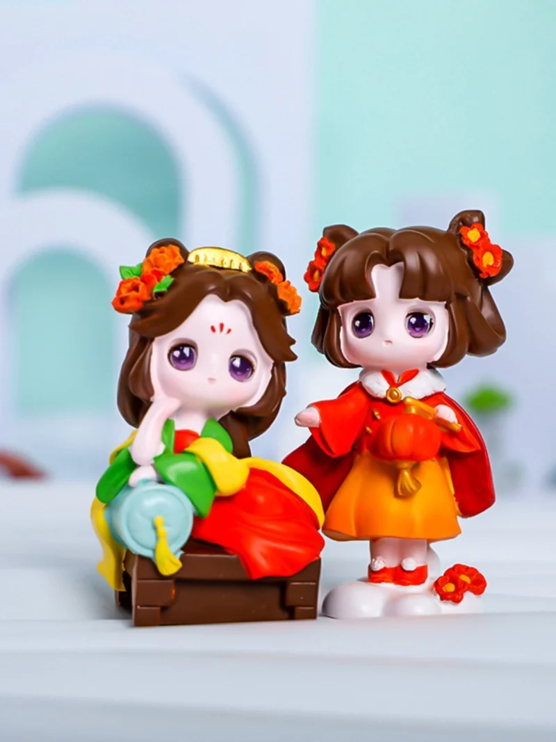 Peach And Plum Spring Breeze Blind Box Hanfu Cute Cartoon Girl Chinese Style Handheld Decoration Children's Gift Handheld Toys