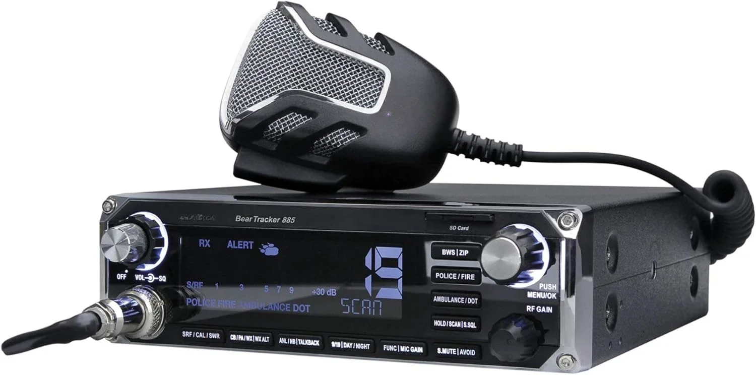 BEARTRACKER 885 Hybrid Full-Featured CB Radio + Digital TrunkTracking Police/Fire/Ambulance/DOT Scanner w/ BearTracker Wa