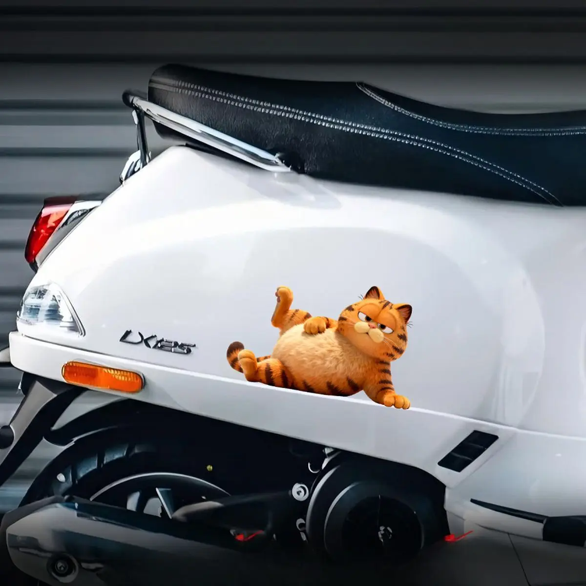 Cute Garfield Cartoon Vinyl Stickers Waterproof Electric Motorcycle Body Decals Anime Character Scratch Cover Sticker for E-Bike view 4