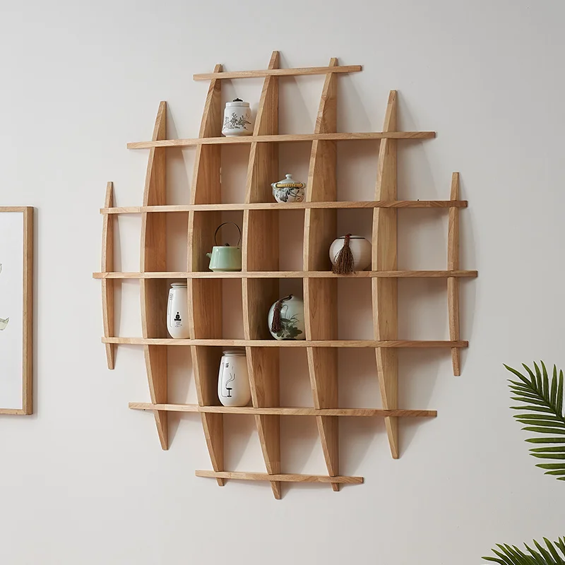 

Bogu frame Duobao Pavilion solid wood Chinese wall-mounted living room decorative background teacup