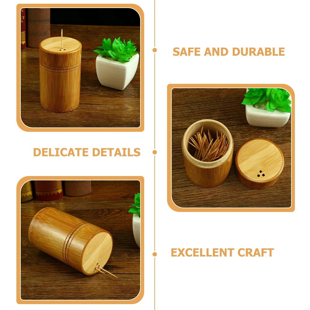 

Bamboo Toothpick Holder Wood Storage Box For Toothpicks Decorative Dispenser Kitchen Organizer Reusable Rustic