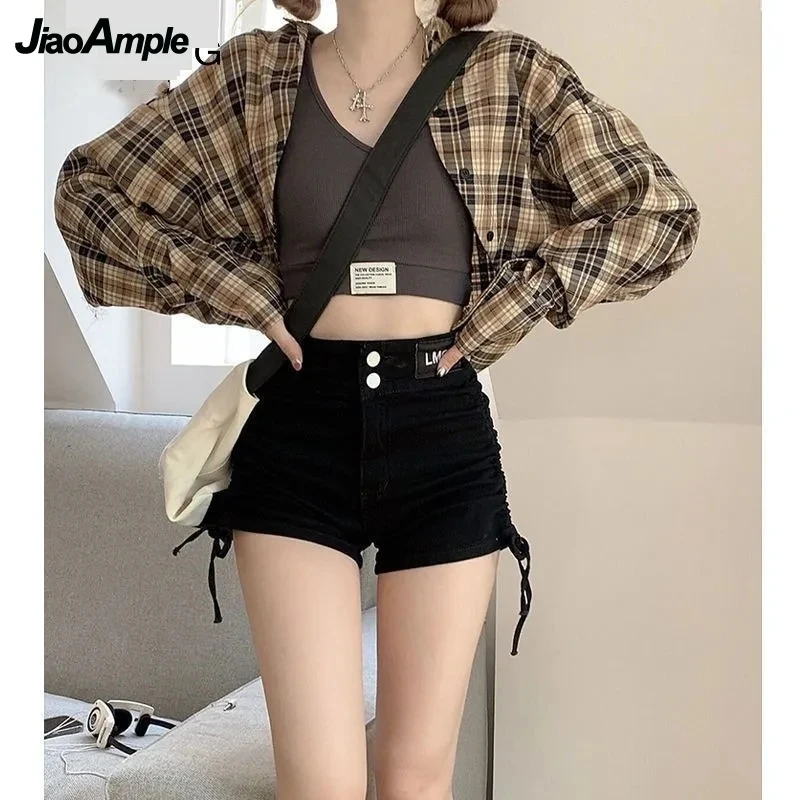 Women\'s Autumn New Casual Tracksuit Matching Set Korean Elegant Vintage Plaid Sunscreen Shirt+Sling+Sport Pants Three Piece Suit