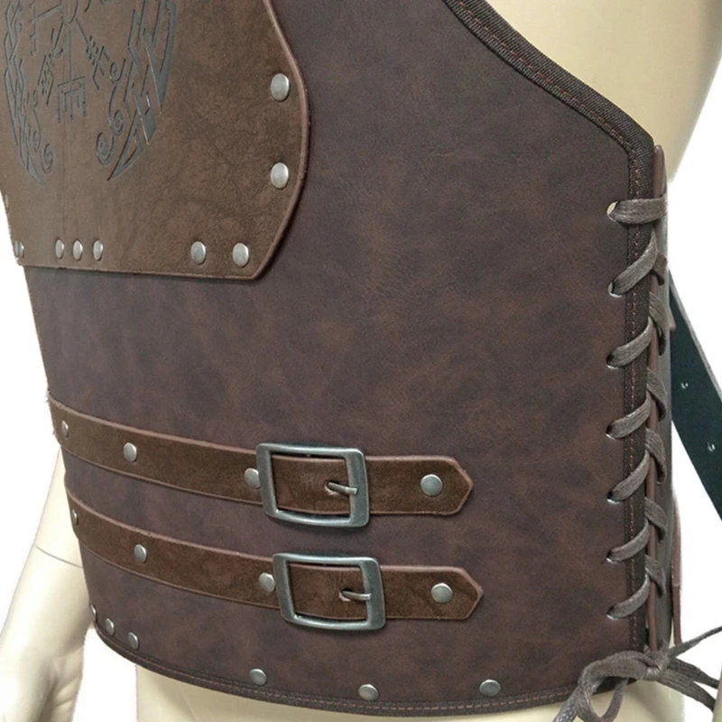 Medieval Leather Belt Breastplate Vest Knight Cosplays Costume-Armours For Party