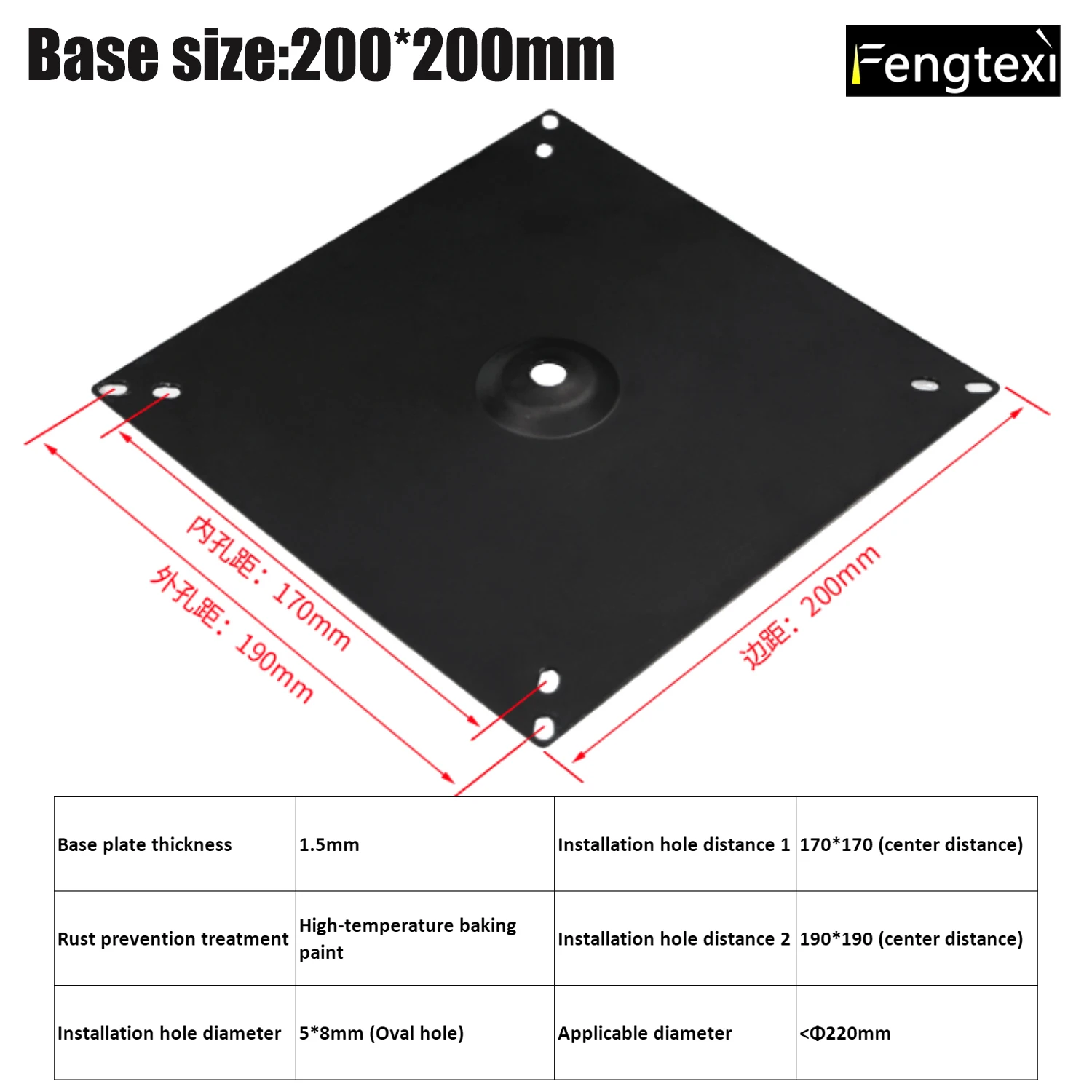 

180mm 200mm 220mm 240mm Accessories for Mounting Base of Toroidal Transformer Iron Cover Rubber Pad Base Plate Compatible
