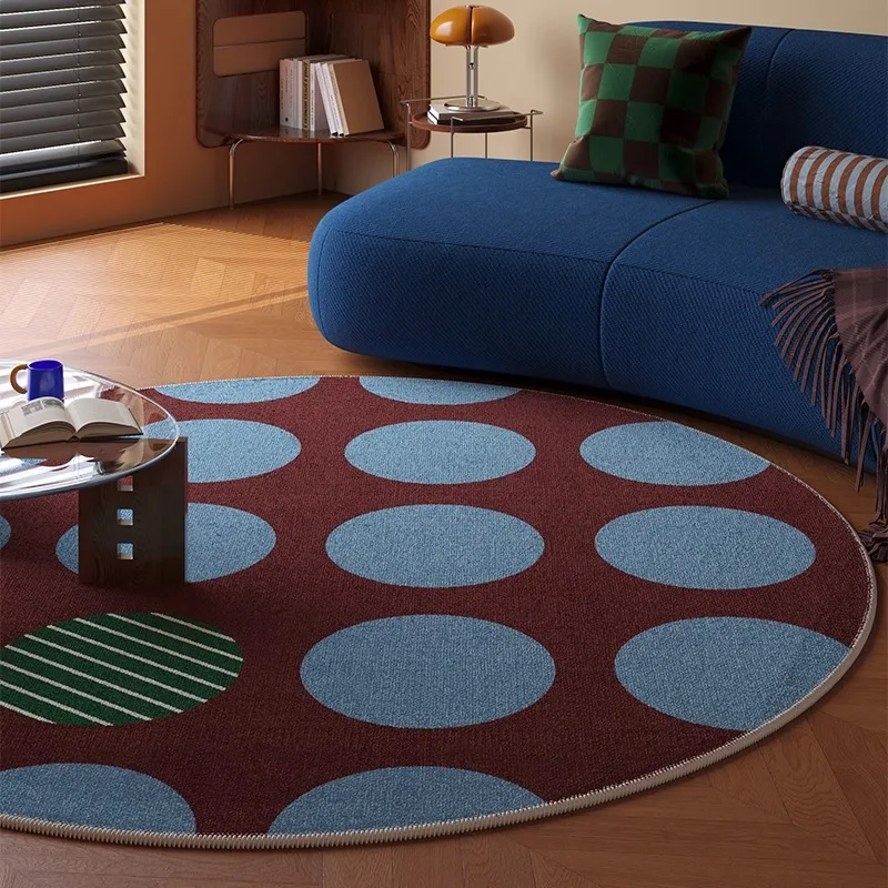 

Living Room Carpet Bedroom Decor Anti-slip Large Round Rug Wear-resistant Floor Mat Home Decoration Simple Multicolor Carpets