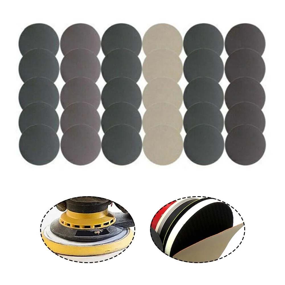 30 قطعة 125 مللي متر أقراص الصنفرة الرطبة والجافة منصات الصنفرة حصى 800-3000 طحن الصنفرة مجموعة لطحن سيارة أثاث خشبي معدني #3