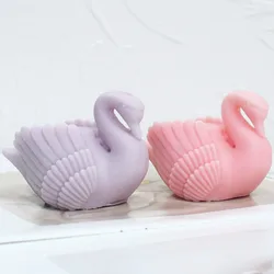 White Swan Silicone Candle Mould Cygnus Bird Animal Soap Resin Plaster Making Chocolate Wedding Cake Decor Art Ornament Gifts