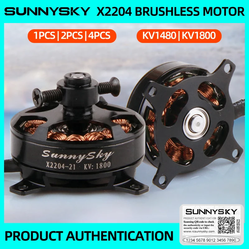 1/2/4PCS SUNNYSKY X2204 KV1480/KV1800 Brushless Motor 2-3S Lipo For RC Helicopter Airplane Quadcopter F3P 3D Fixed-Wing