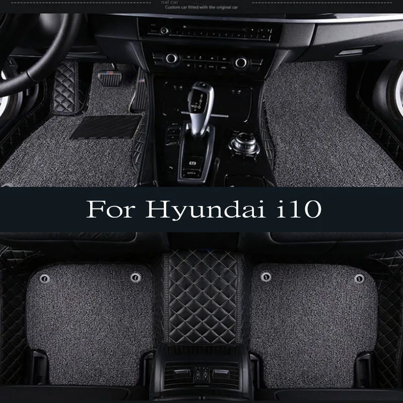 

Car Floor Mats For Hyundai i10 BA Gran Metro Taxi Xcent IA 2014~2019 Leather Mat Car Mats Floor Rugs Durable Pad Car Accessories