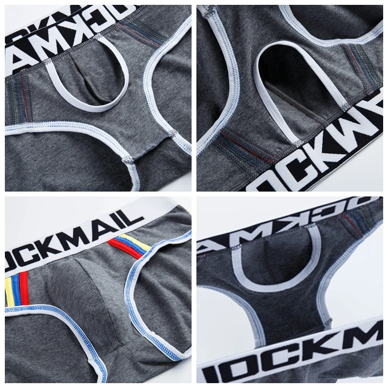 Трусы JOCKMAIL мужские с карманом пуш-ап, Брендовое хлопковое нижнее белье, пикантные трусы для геев