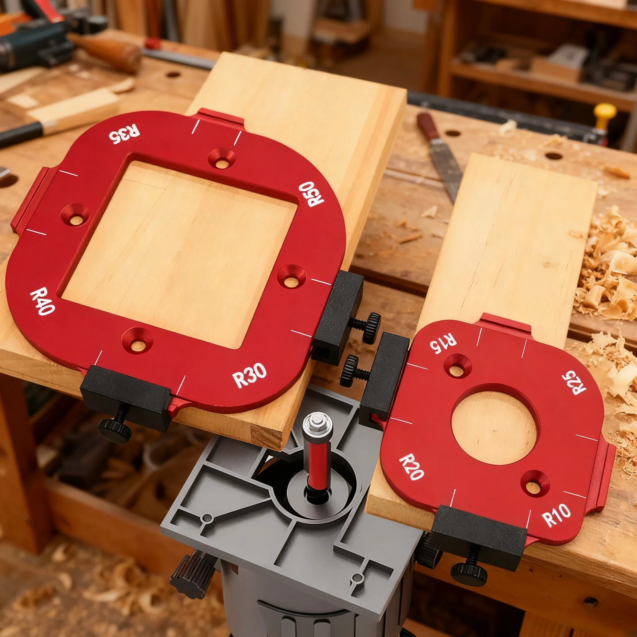 2pcs Woodworking Router Corner Radius Arc Angle Positioning Template, Positioning Bit Jig for  Custom Furniture DIY Wood Project