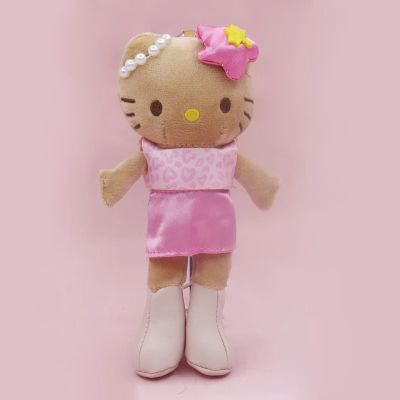 Japanese New Long Legged Sweet Style KT Plush Doll Leopard Print Black Pink KT Toy Girl Heart Bag Hanging Decor Keychain Gift