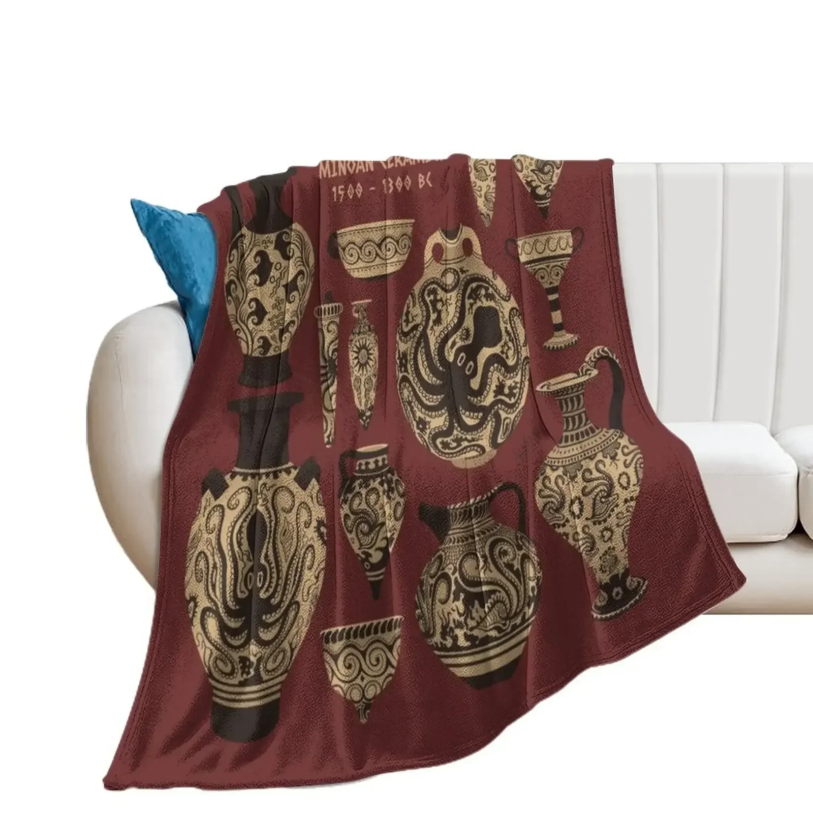 Late Minoan Ceramics Throw Blanket for winter blankets ands Cute Plaid Summer Blankets