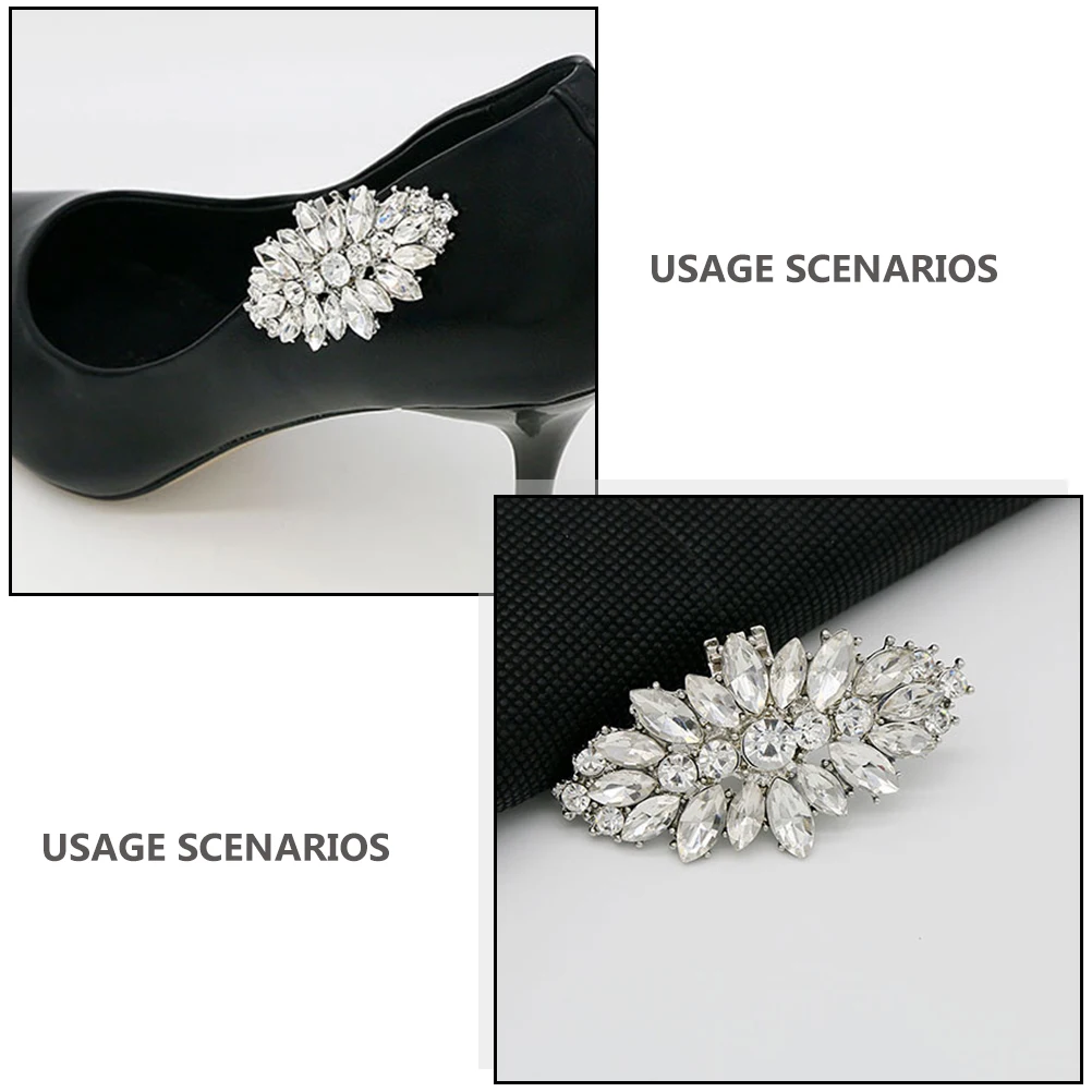 

2pcs Diamond Shoe Buckle Decorative Clips for Women Shoes Accessories Creative Alloy Charms Suitable Flat Boots Sandals High
