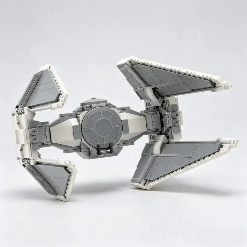 627PCS Tie Interceptor MOC Modify Sci-Fi Spaceship Model Custom Puzzle Blocks DIY Creative Assembly Educational Toy Gift Display