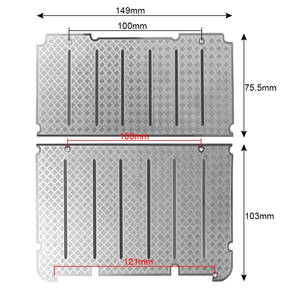 AXSPEED TRX4 Metal Anti-Skid Plate RC Car Luggage Rack Side Door Sunroof Decorative Guard for 1/10 TRX-4 Defender Parts