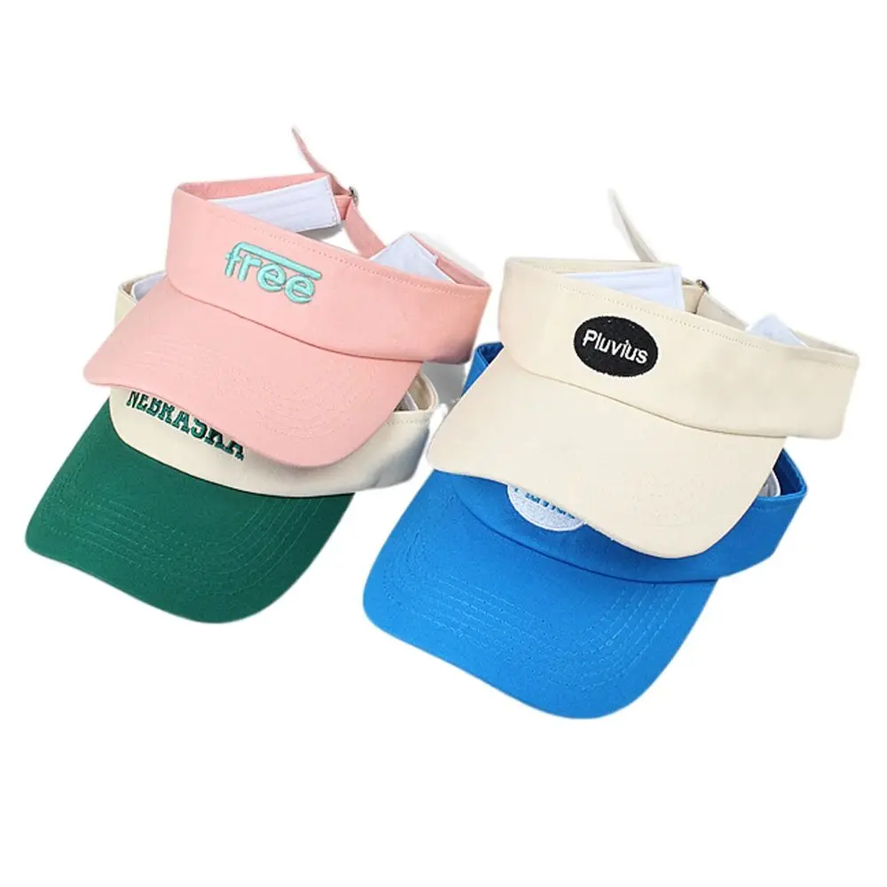 Men Women Adjustable Empty Top Cap Assorted Colors Breathable Baseball Cap Cotton Sunscreen Sun Hat Running