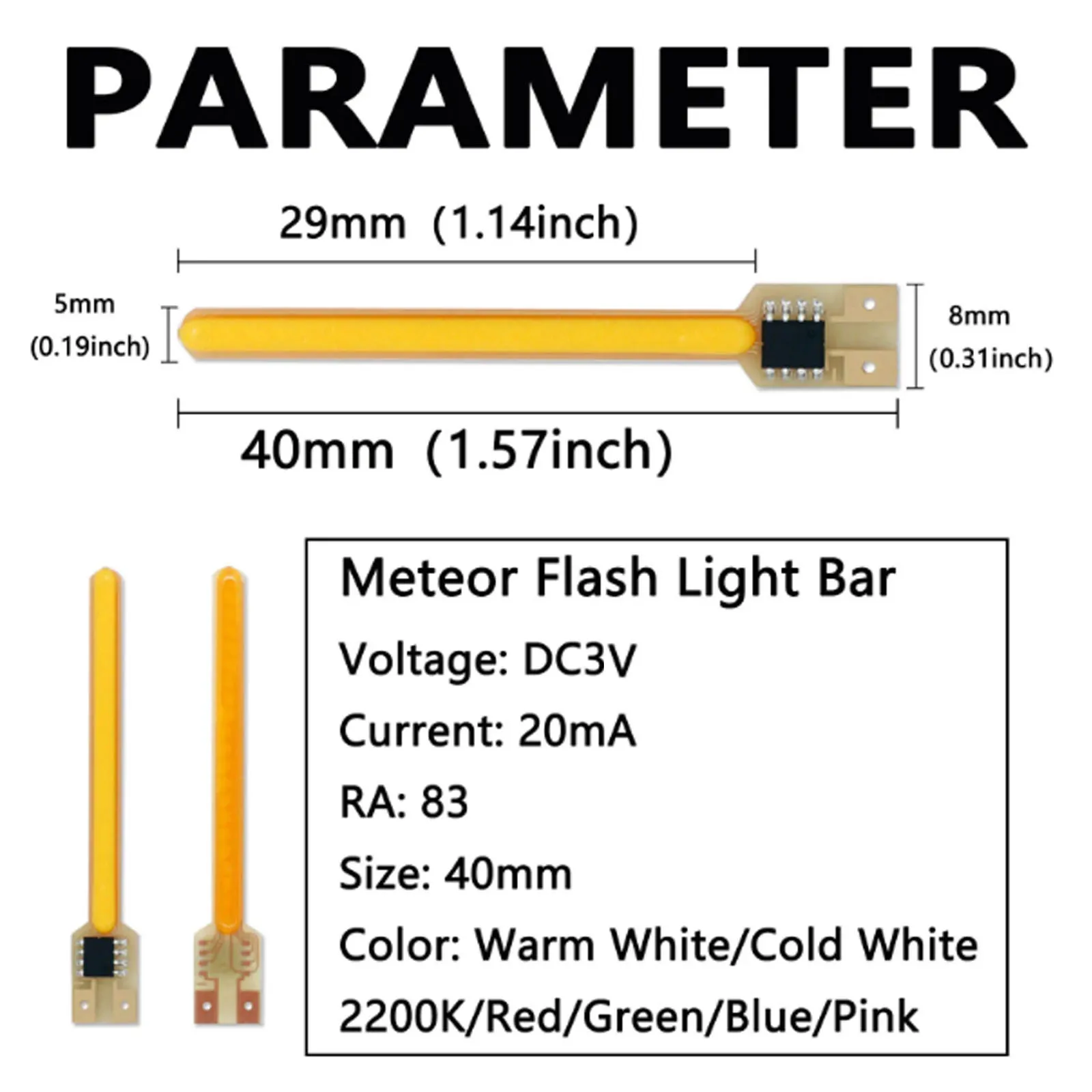 LED Diode Lamp Decoration 40mm New Meteor Flash Strip DC3V 20mA LED Holiday Bulb Accessories Party Home Decoration DIY