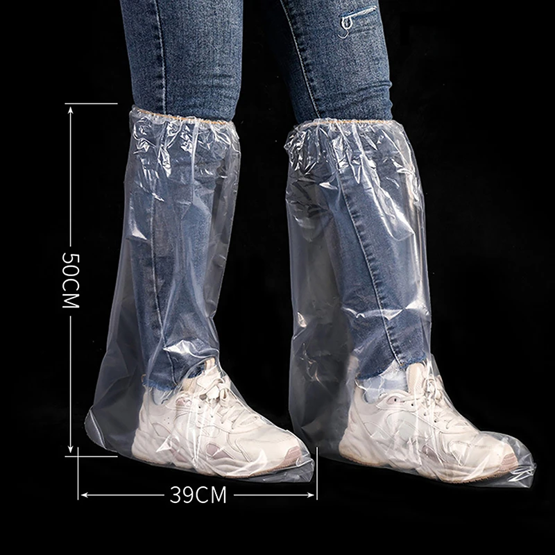 

Waterproof Thick Plastic Shoes Cover Disposable Shoe Dust Covers Outdoor Rain Shoe Covers High-Top Boot Cover