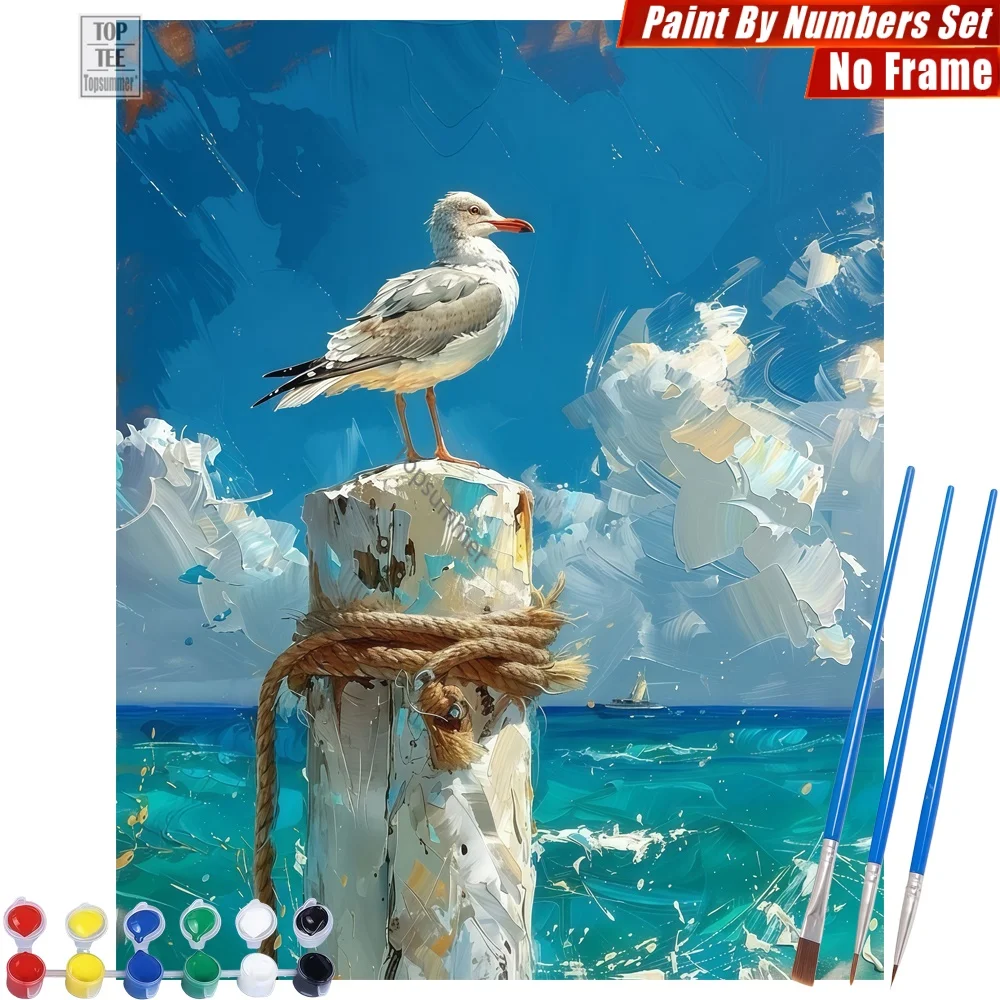 

Набор цифровых масляных красок Seagull Post Waves - картина с морскими пейзажами для гостиной, подарок на Пасху для коллеги