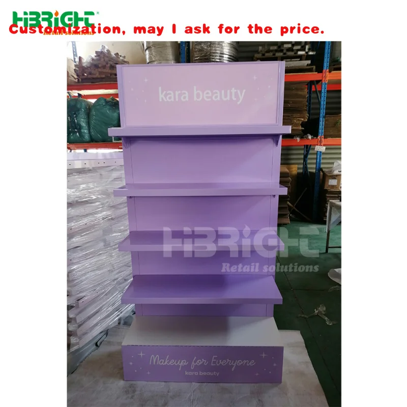 

Изготовленный на заказ металлический деревянный необычный цветной магазин, розничный магазин, косметические полки для макияжа