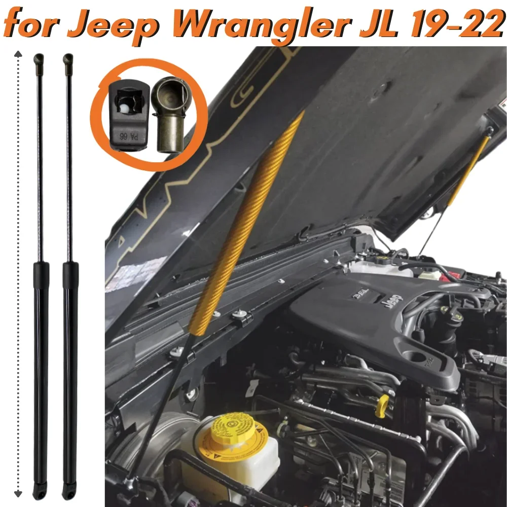 

Qty(2) Hood Struts for Jeep Wrangler JL Convertible SUV 2019-2022 Front Bonnet Gas Struts Springs Shock Absorbers Lift Supports