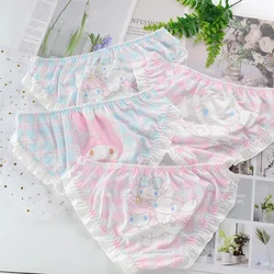 Japanese Briefs Milk Silk Panty Ladies Style Kawaii Cartoon Puppy Bunny Underwear Anime Printing Young Girl Student Underpants