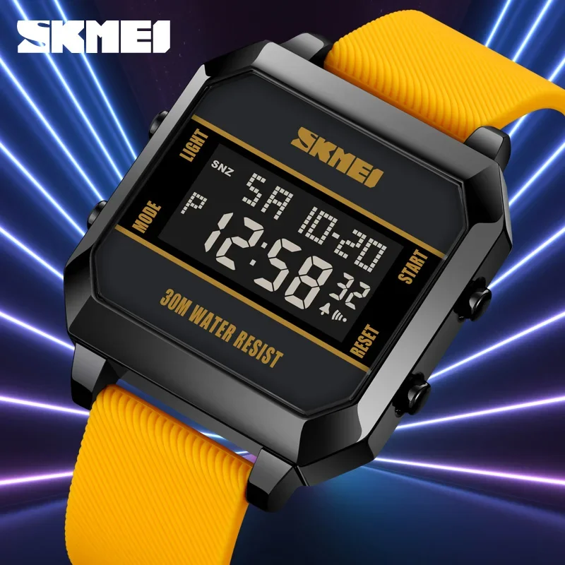 SKMEI 1848  3Bar Waterproof LED Light Electronic Countdown Clock reloj hombre Digital movement Wristwatch For Mens Sport Watches