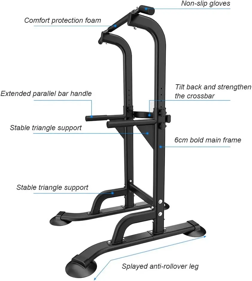 Power Tower Dip Station Pull Up Bar for Home Gym Adjustable Height Strength Training Workout Equipment,Pull Up Bar St