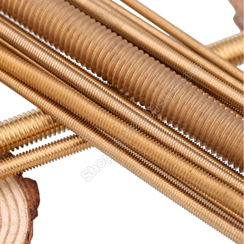 Brass Thread Rod M2 M2.5 M3 M4 M5 M6 M8 M10 M12 M14 M16 M18 M20 Brass Metric Bolt Full Thread Shaft Rod Bar Stud Length200-500mm