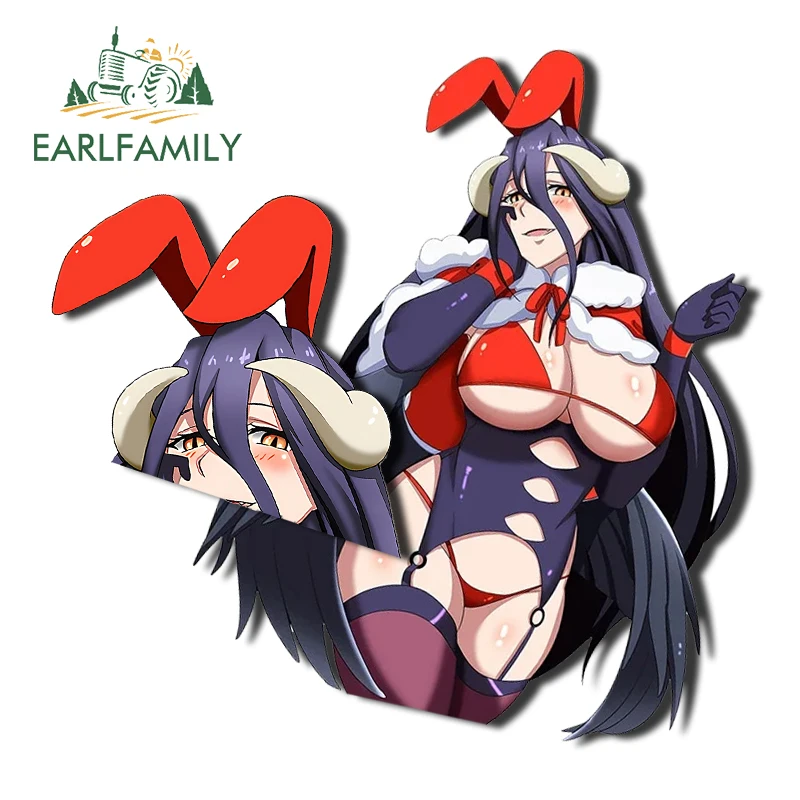 

EARLFAMILY for Albedo Sexy Loli Car Sticker Anime NSFW Waterproof Decal Air Conditioner Creative JDM Decoration Car Styling