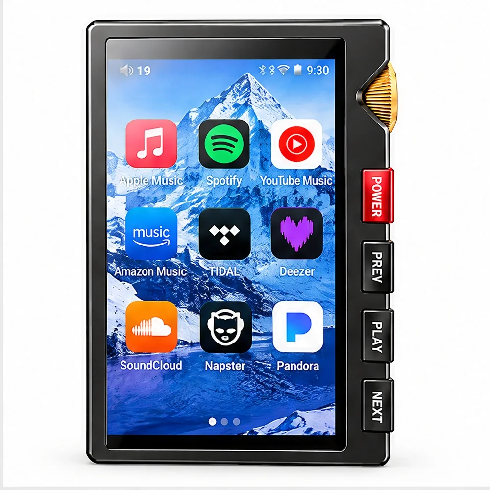 Portable HiFi Music Player ES9018K2M DAC, PCM 24bit 192kHz DSD512, 4.4mm Balanced, Android 12 WiFi Music Transfer, Zinc Alloy