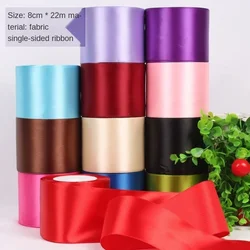 8cm 25Yards/Roll Single Face Polyester Silk Satin Ribbons for Wedding Chair/Car/Party Decoration Hand DIY Crafts Supplies Sewing