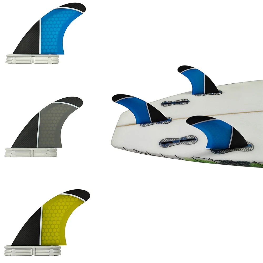 

UPSURF FCS 2 Surfboard Fins 3PCS Set For Double Tabs 2 Fin Box PM-M Size Sup Board Fins Carbon Fiber Honeycomb Fin For Surfing