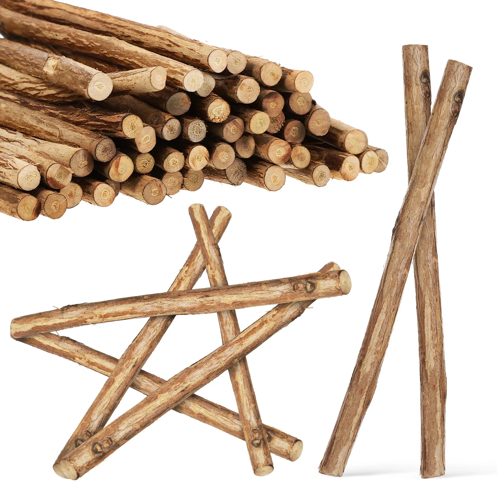 50 قطعة العصي الخشبية المستديرة الطبيعية لم تنته سجل الحرف الطويلة Diy بها بنفسك شجرة عيد الميلاد ديكورات جدرانية ريفي المنزل الحرفية #2